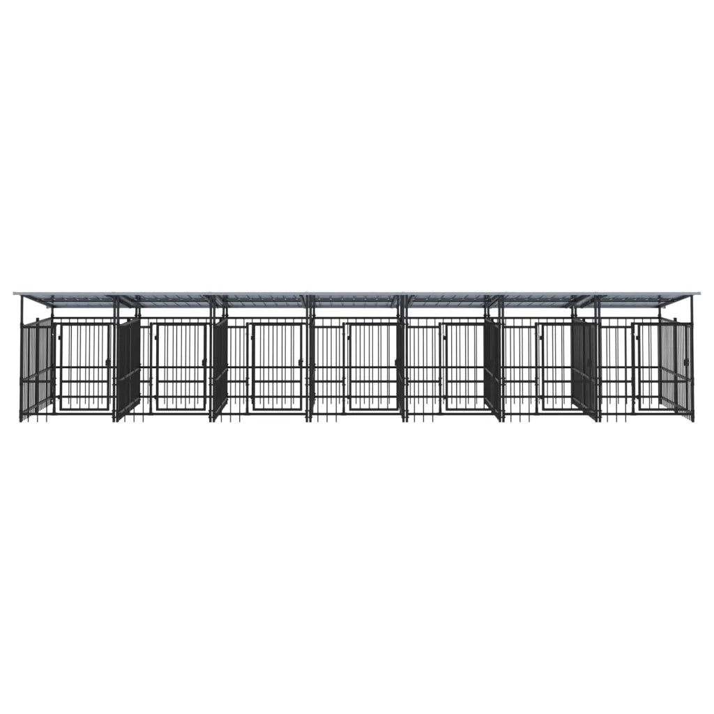 Gabbia per Cani da Esterno con Tetto in Acciaio 13,14 mÂ² cod mxl 44277