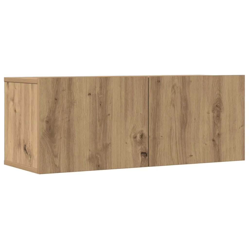 Mobili TV a Parete 2pz Rovere Artigianale 80x30x30 cm