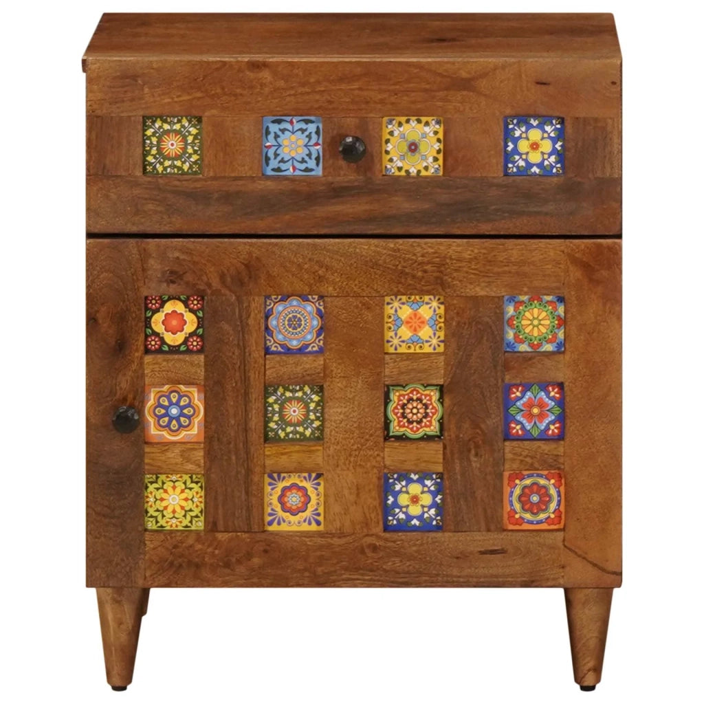 Comodino | Armadio da Notte | Mobiletto da notte con cassetto Marrone 50 x 33 x 60 cm