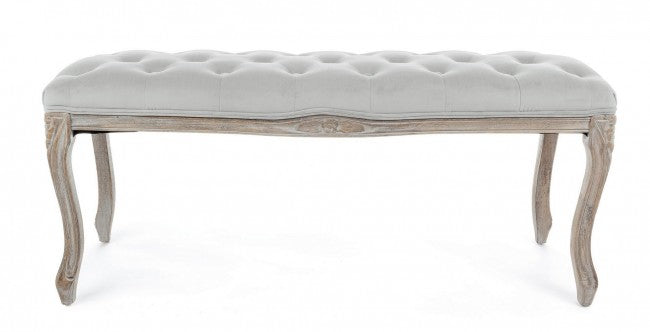 Panca Mathilde in Tessuto effetto Velluto Grigio