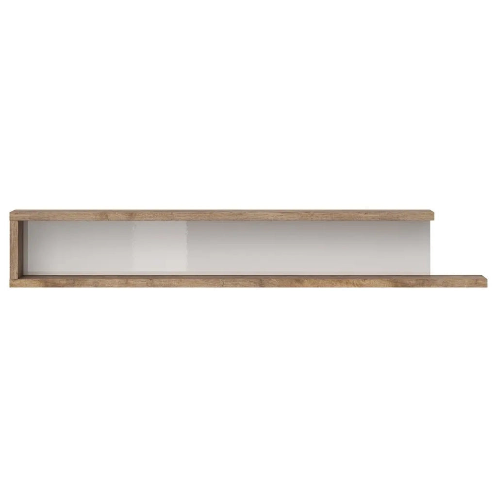 Mensola da muro SINATRA – 180 cm colore quercia e bianco lucido