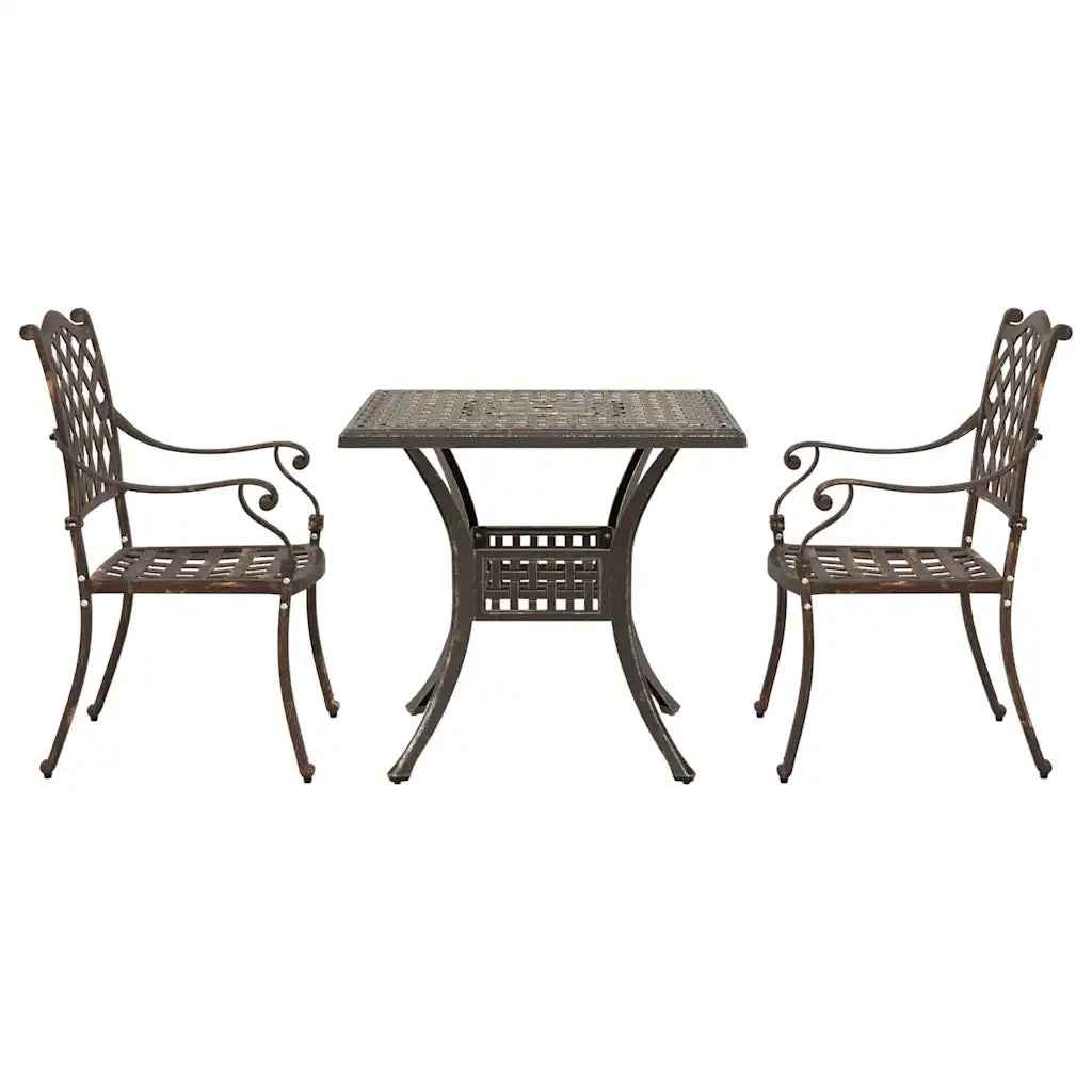 Set di Tavolo da Giardino 3 pcs Bronzo Alluminio pressofuso 3334732