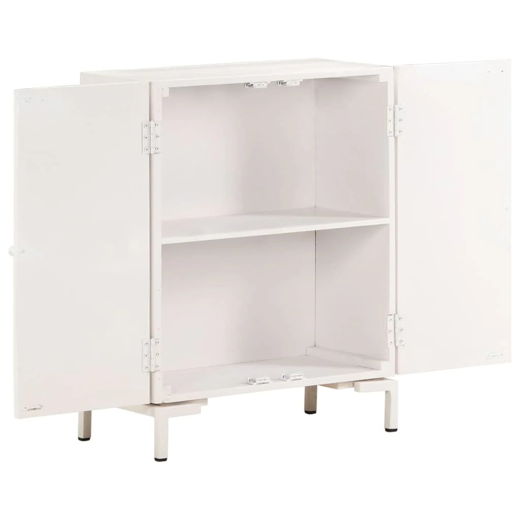 Buffet credenza cassettiera armadio mobile contenitore organizer per cucina soggiorno salotto 60 x 30 x 76 cm legno massello di mango bianco 02_0029604