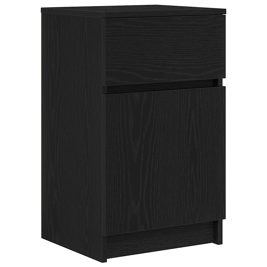 Comodini 2 pz-Set di 2 Tavolino da notte Neri 39x35x65 cm in Legno Multistrato