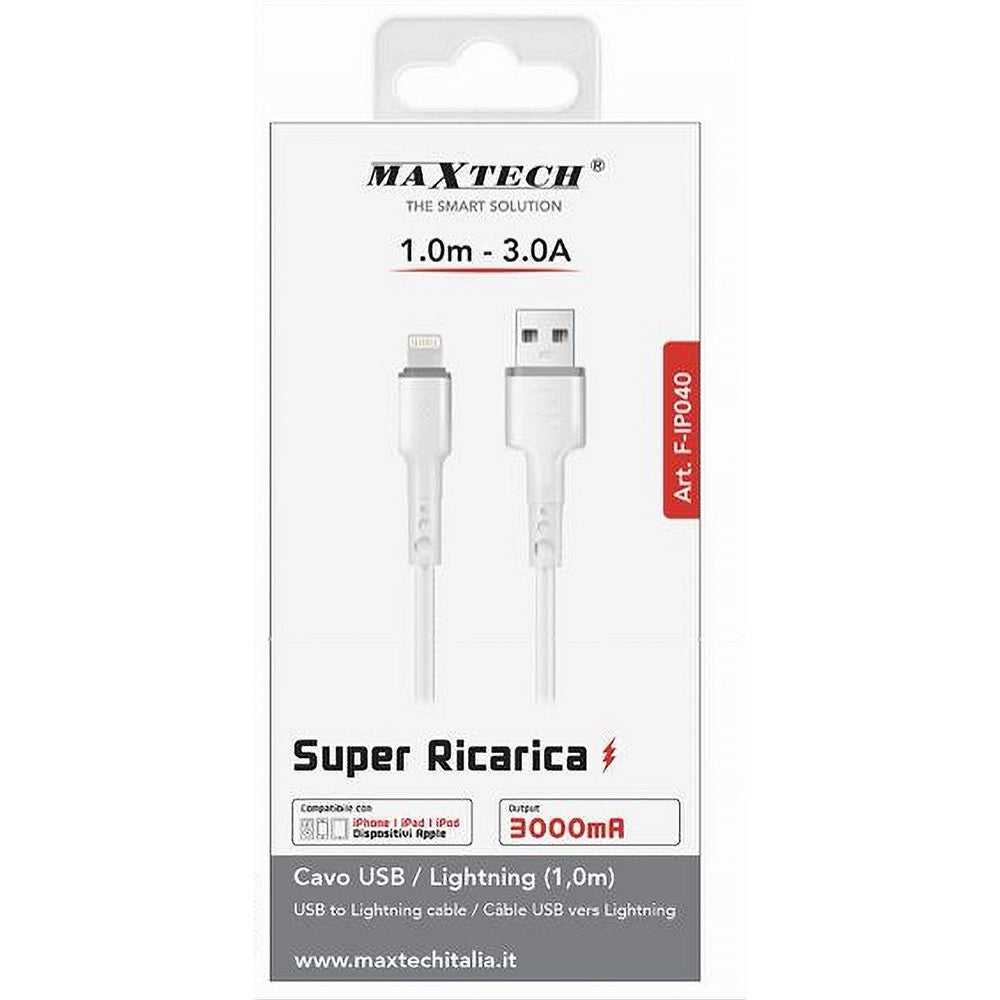 Trade Shop - Cavo Ricarica Trasferimento Dati Usb / Lightning 3a 1mt Ipad Ipod Iphone F-ip040 -