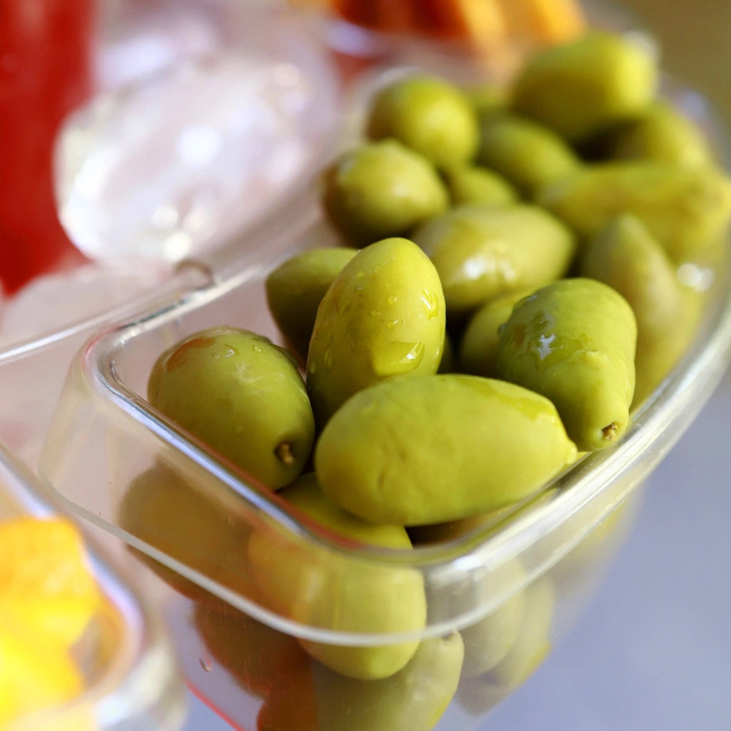 SPRIZZER Set 6 vaschette trasparenti in plastica agganciabili per snack e stuzzichini ideali per aperitivi e picnic - Modello SPRIZZER-6-VASCHETTE