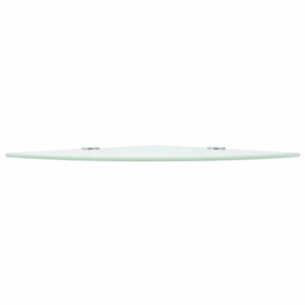 Mensola angolare con staffe cromate e vetro bianco 35 x 35 cm 2702224/2