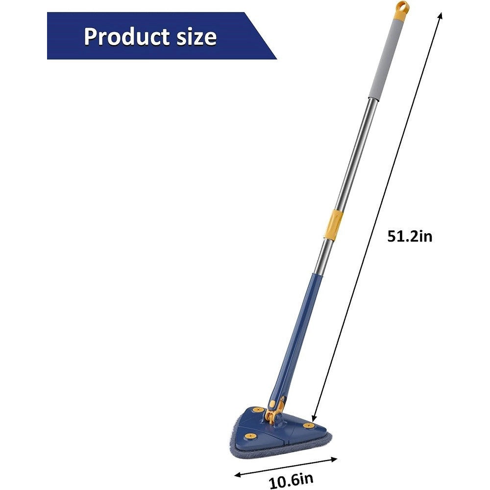 Trade Shop - Mocio Triangolare Regolabile Girevole Telescopico Pulizia Pareti Soffitti Finestre -