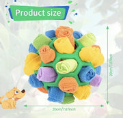 Giocattolo per cani, dispenser di trattamenti per cani, alimentatore a rilascio lento per cani con luce, giocattolo per cani per alleviare lo stress, puzzola per cani con attività di snuffo.