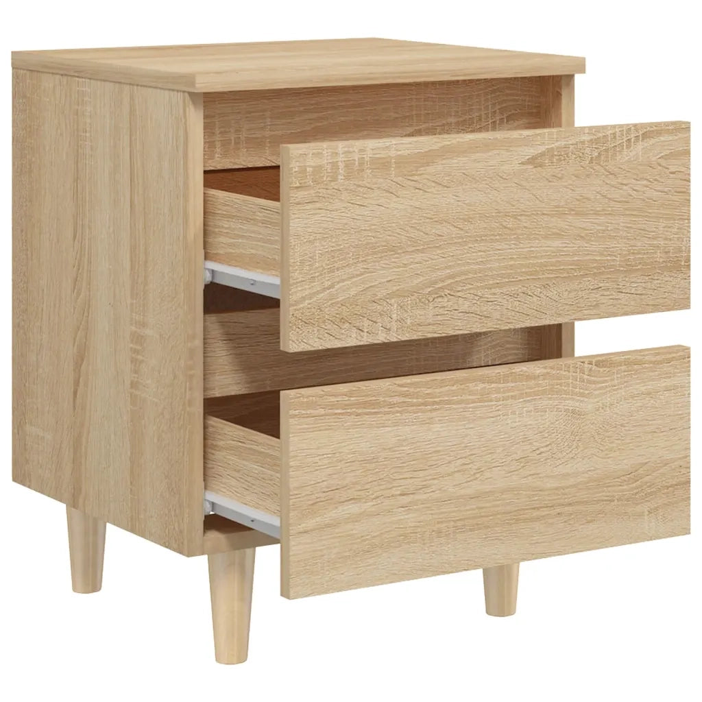 Comodino con Gambe in Massello di Pino Rovere Sonoma 40x35x50cm cod mxl 31162