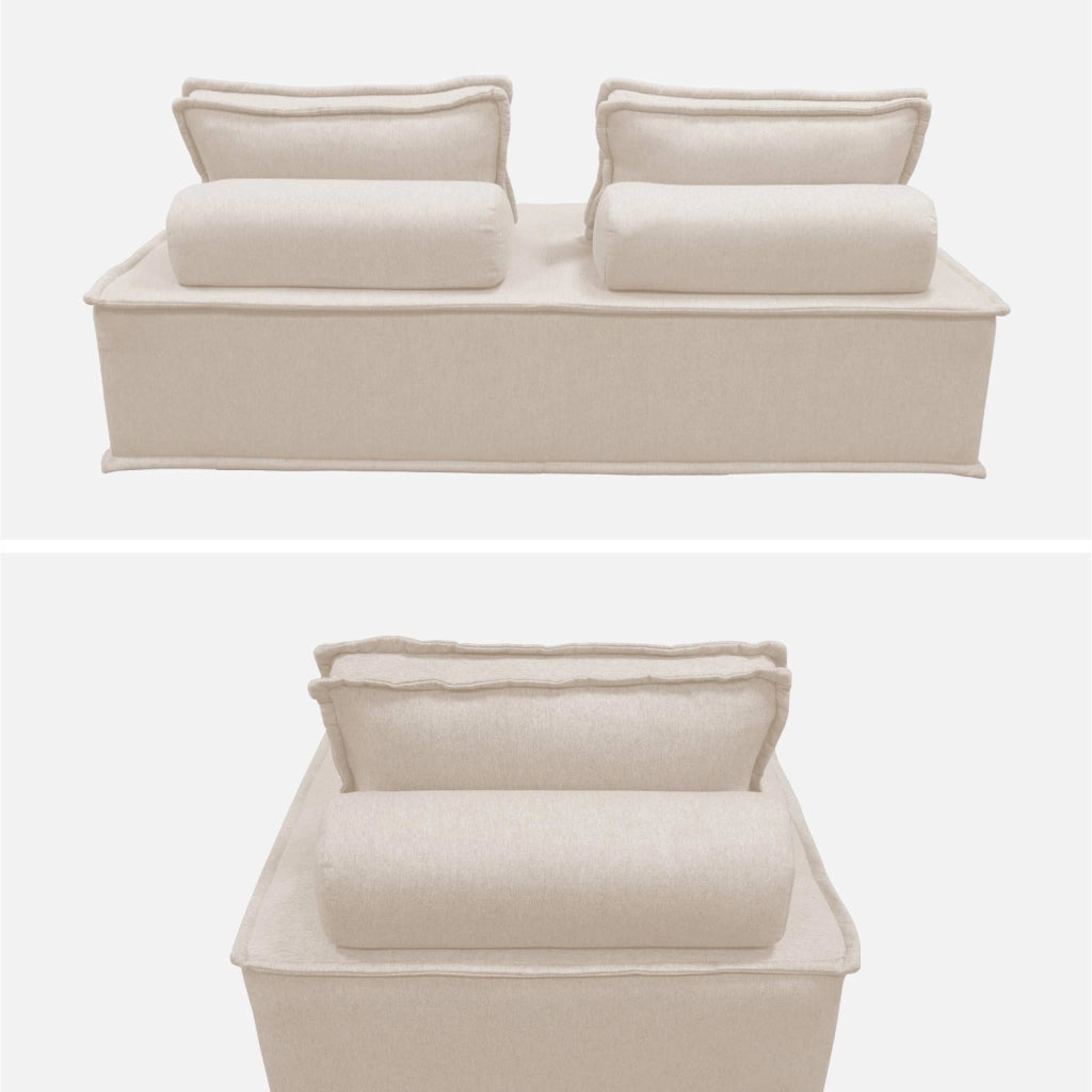 Divano modulare, 3 posti, crema