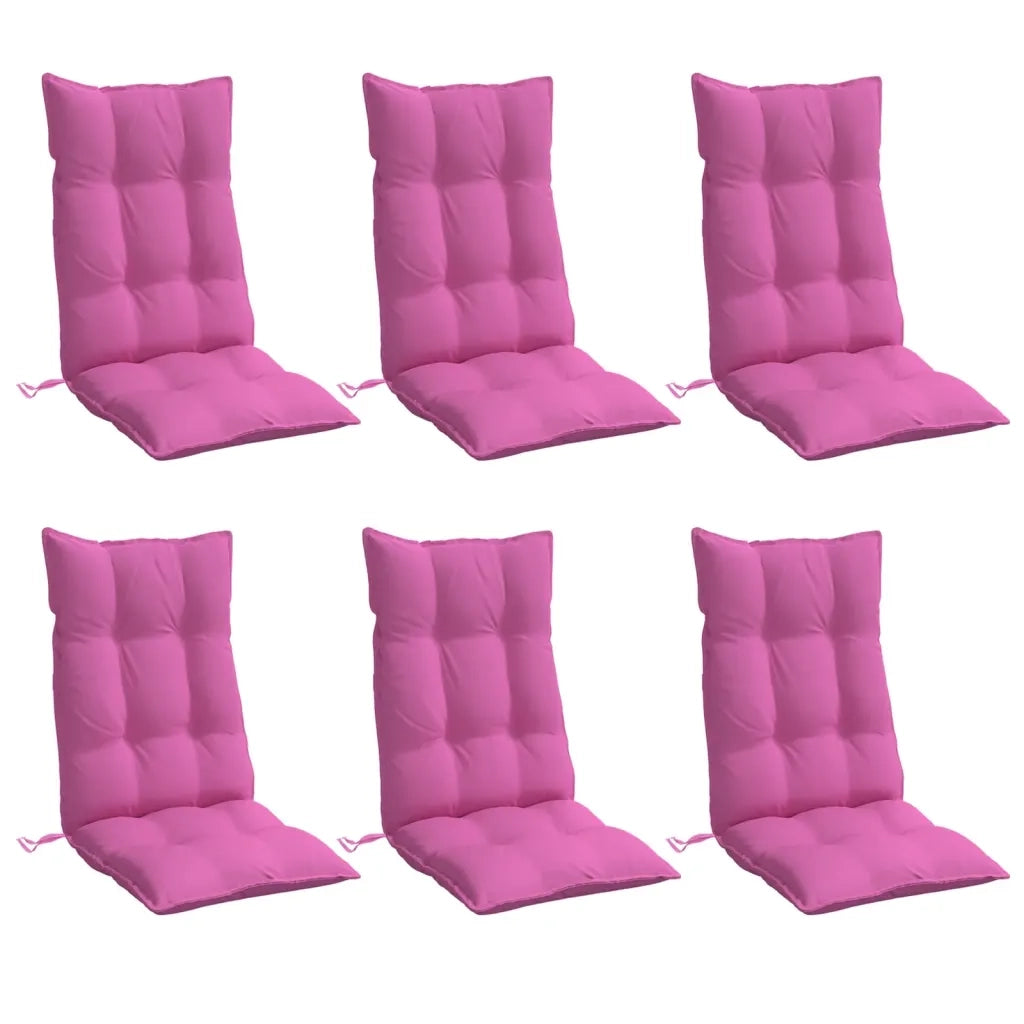 Cuscini per Sedia con Schienale Alto 6 pz | Cuscini per sedie Rosa in Tessuto Oxford