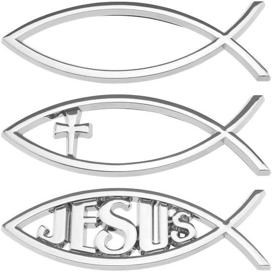 Decorazione per Auto/Laptop 3D in Acciaio Argento - Immagine di Gesù - Croce Cristiana - Decorazione per Auto/Laptop - Materiale in Acciaio Inossidabile Acrilico - Installazione Facile - Sticker Decorativo