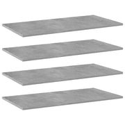 Ripiani per Libreria 4pz Grigio Cemento 80x40x1,5cm Multistrato 805338