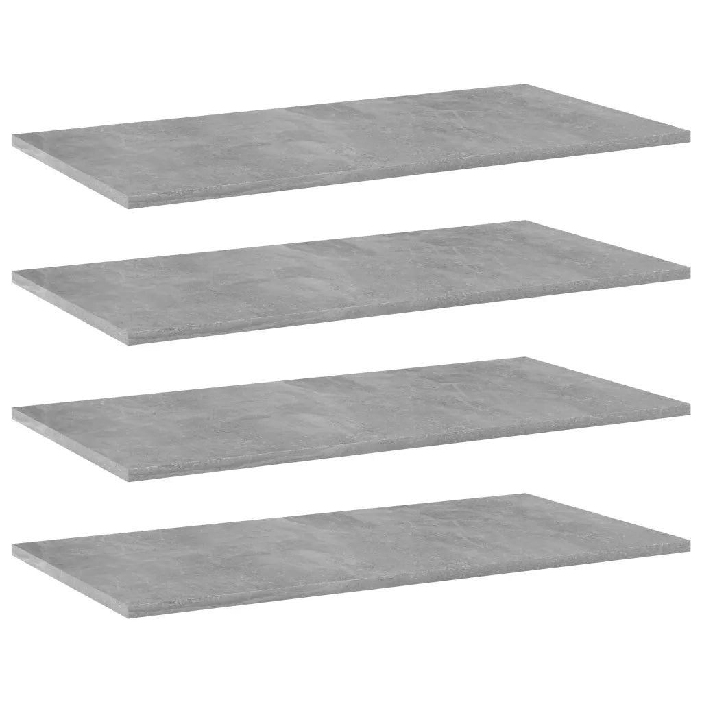 Ripiani per Libreria 4pz Grigio Cemento 80x40x1,5cm Multistrato 805338