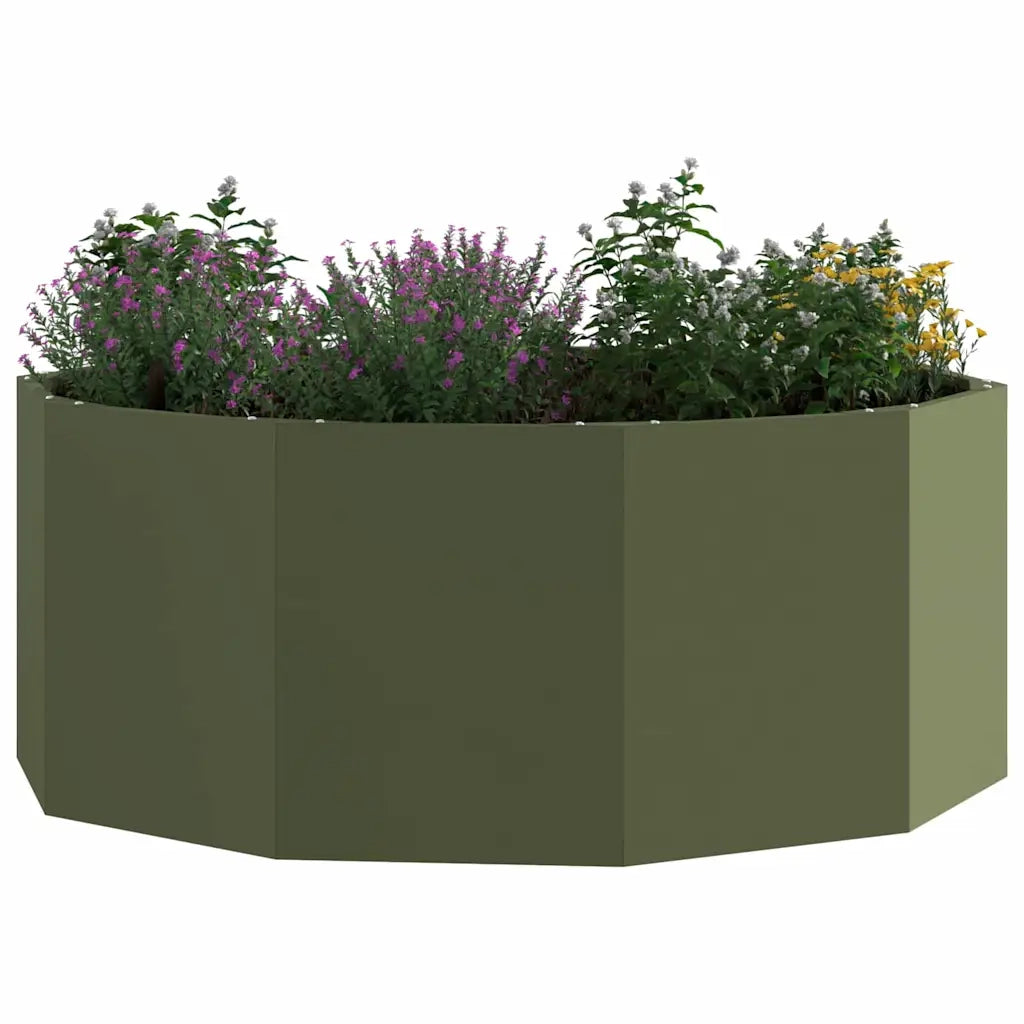 Fioriera | Cassetta per fiori | Vaso Verde oliva 90 x 90 x 35 cm Acciaio