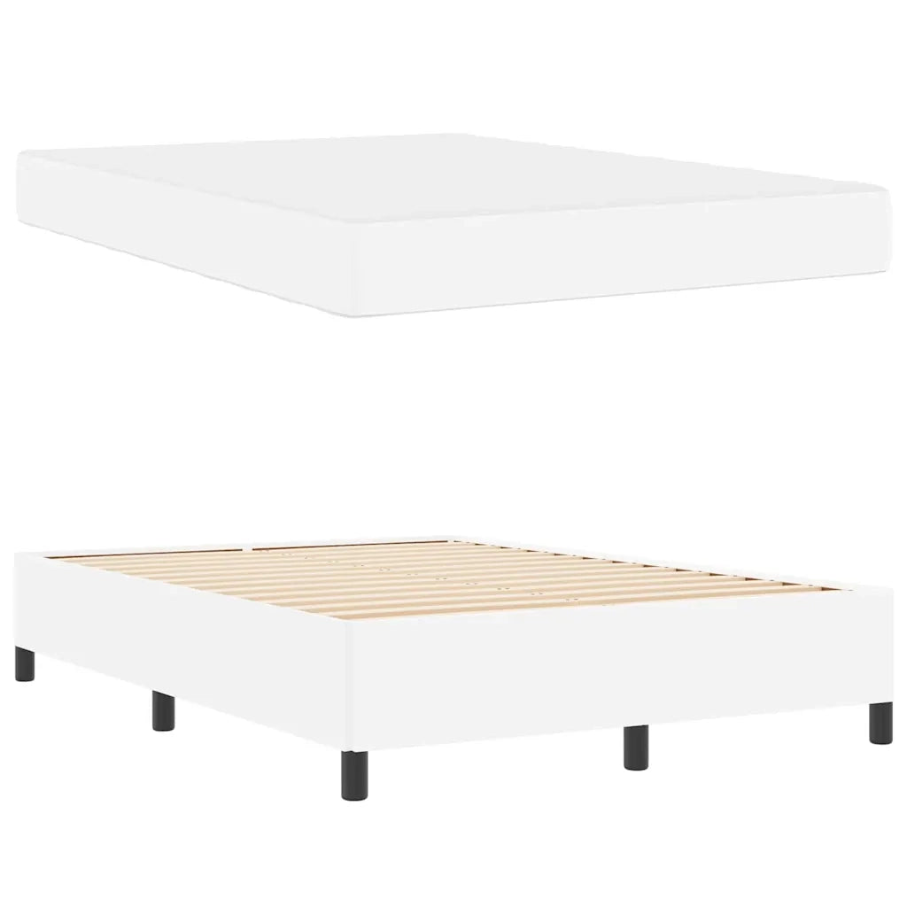Struttura del letto con materasso Bianco 140 x 200 cm Tessuto