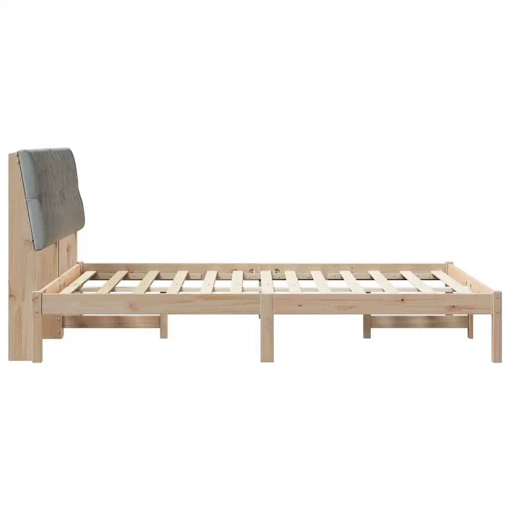Letto con Testiera Rivestita con testiera Marrone 150 x 200 cm