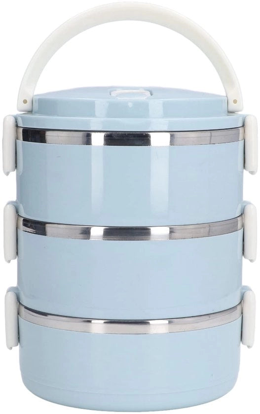 Lunchbox in acciaio inossidabile - Isolato - Tre strati 15*20,5 cm 2100 ml Blu
