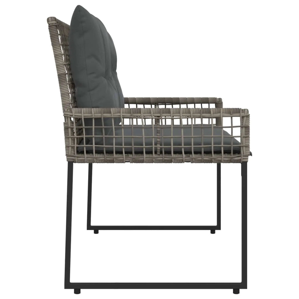 Panchina da esterno Grigio 118 x 55 x 82 cm Rattan PE e Tessuto
