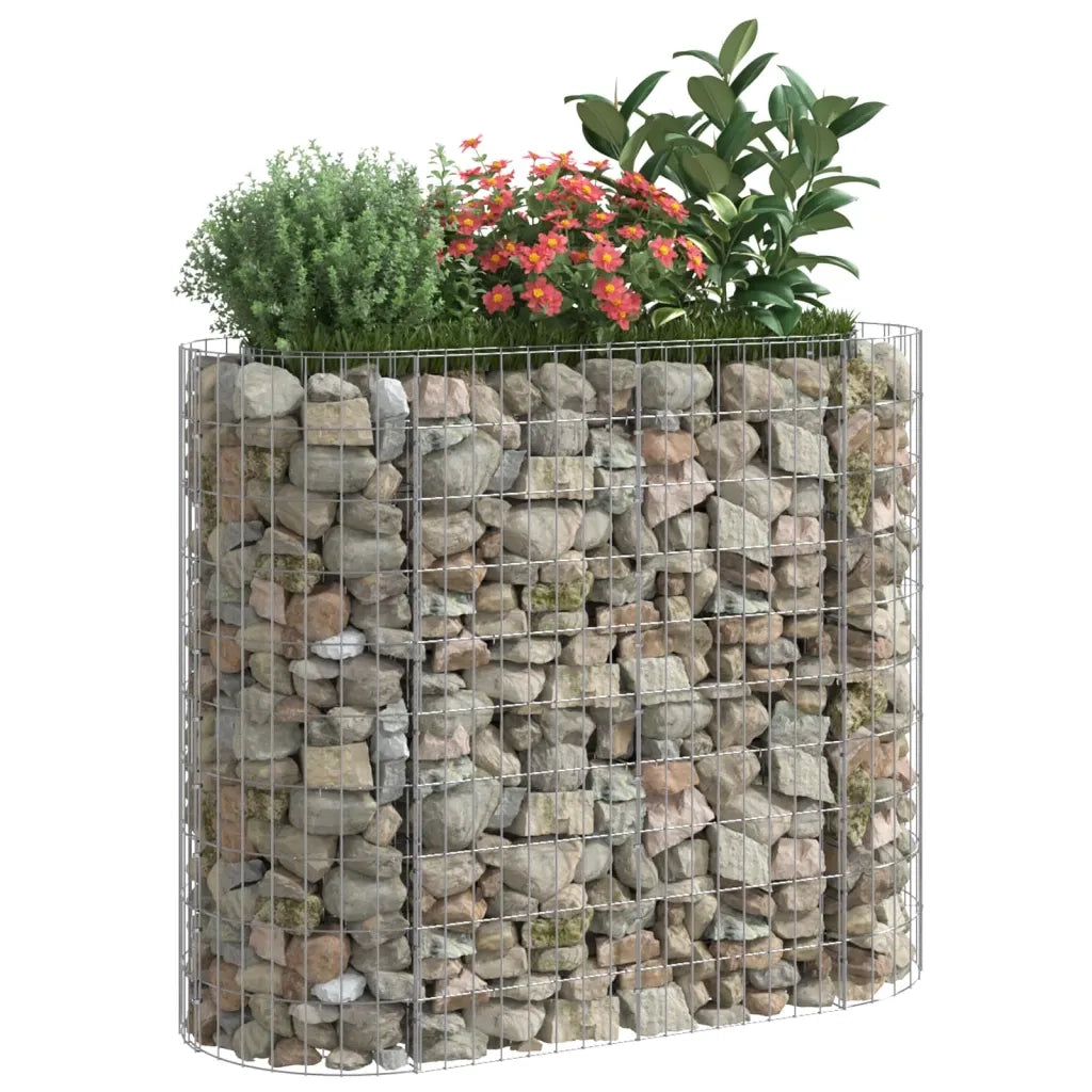 Gabbione con Fioriere | Cassetta per fiori | Letto Rialzato in Acciaio Zincato 120x50x100 cm