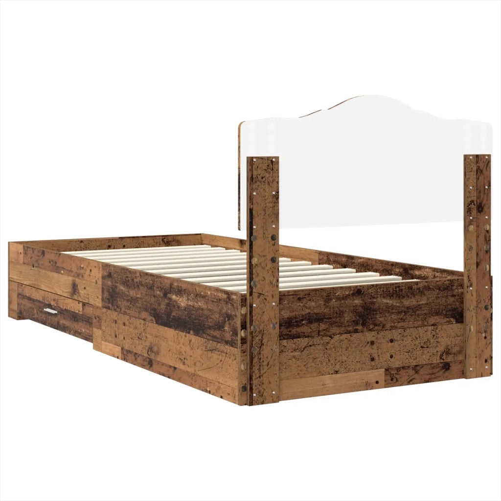 Struttura del letto con testiera Legno vecchio 100 x 200 cm 3413236