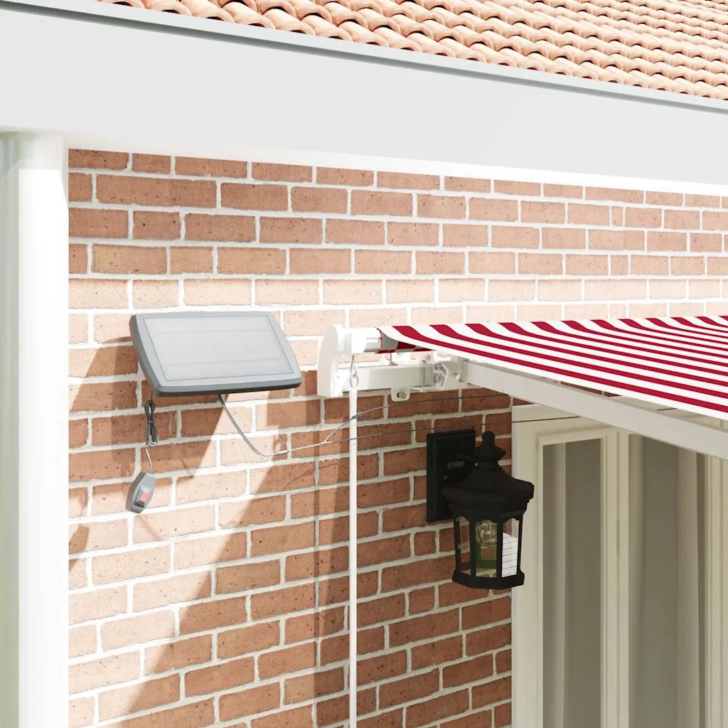 Tenda Retrattile Rosso e Bianco 600 × 350 cm Tessuto e acciaio 3331718