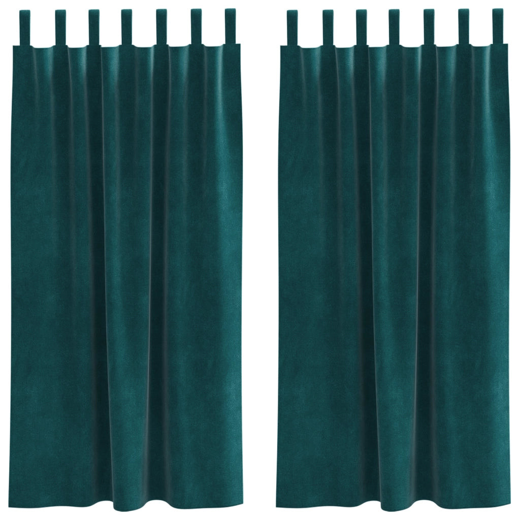 Tende Blackout  con anelli di sospensione 2 pezzi Verde scuro in velluto