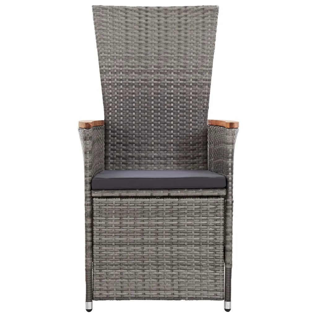 Set Divani da Giardino 3 pz con Cuscini in Polyrattan Grigio cod mxl 40571