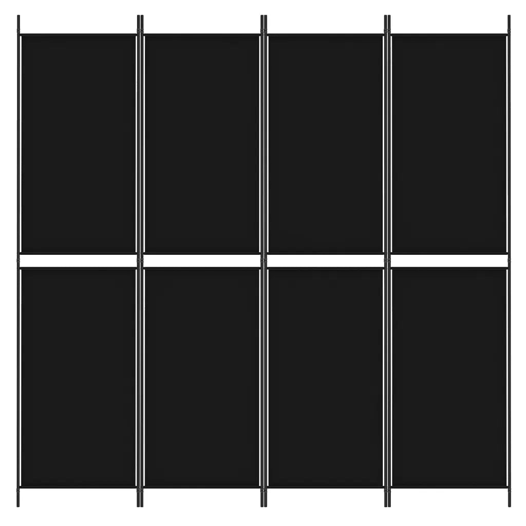 Divisorio a 4 Pannelli Nero 200x200 cm in Tessuto cod mxl 61898