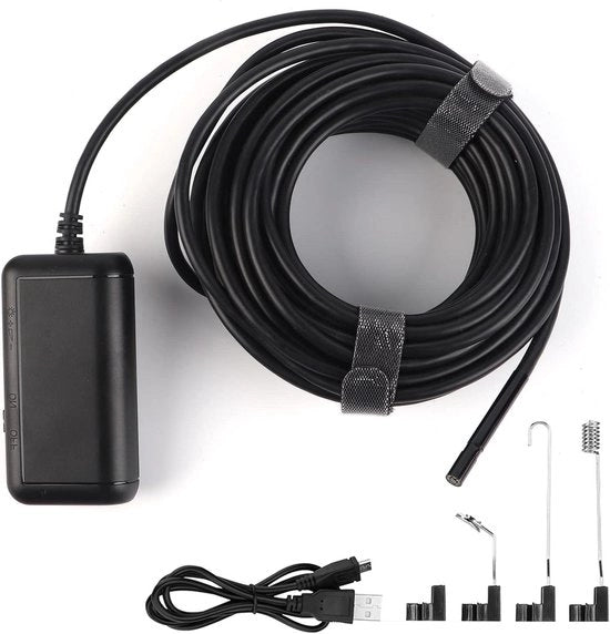 Endoscoop USB-borescope con funzionalità di inspectione per smartphone IOS/Android - IP67 impermeabile all'acqua, 6 LED, 5 MP camera (cavo di 5m)