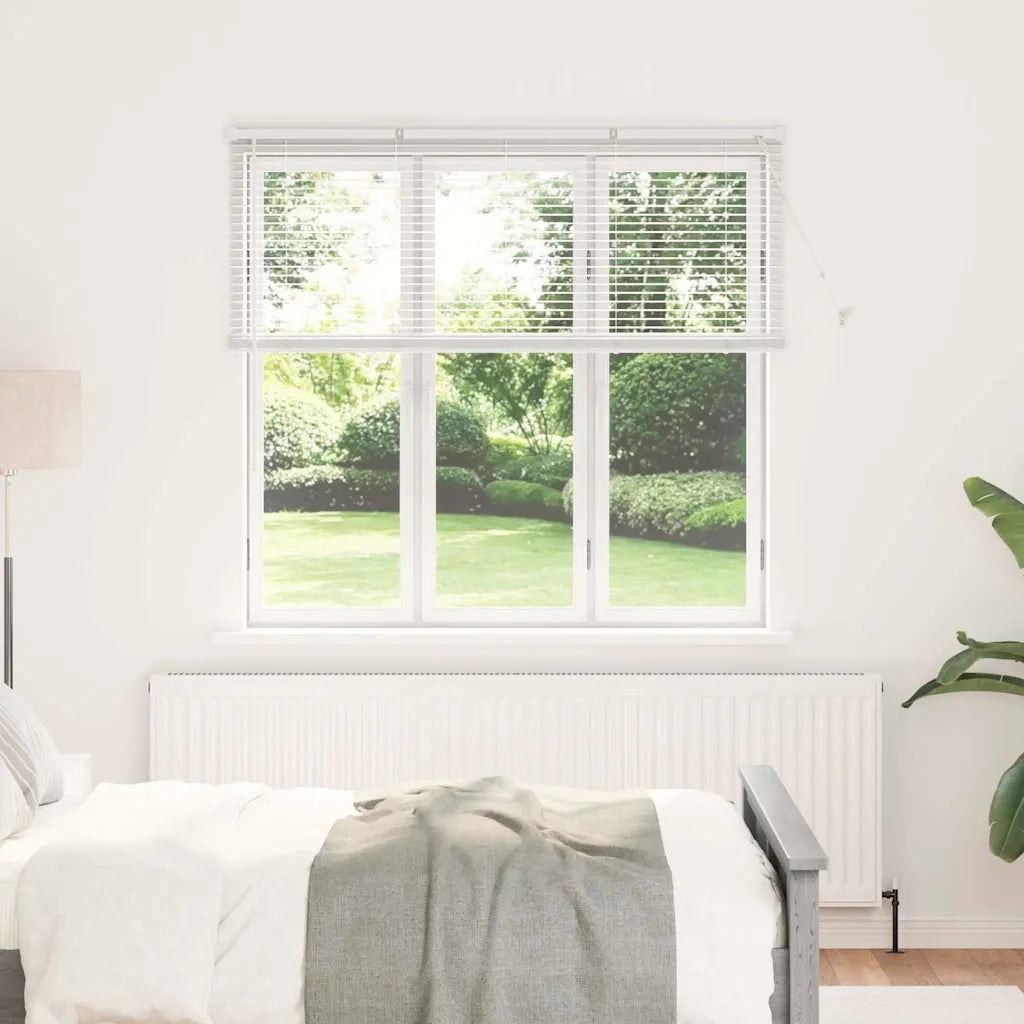 Tendaggi a Veneziana | Tenda a lamelle Bianco 130 x 145 cm Alluminio