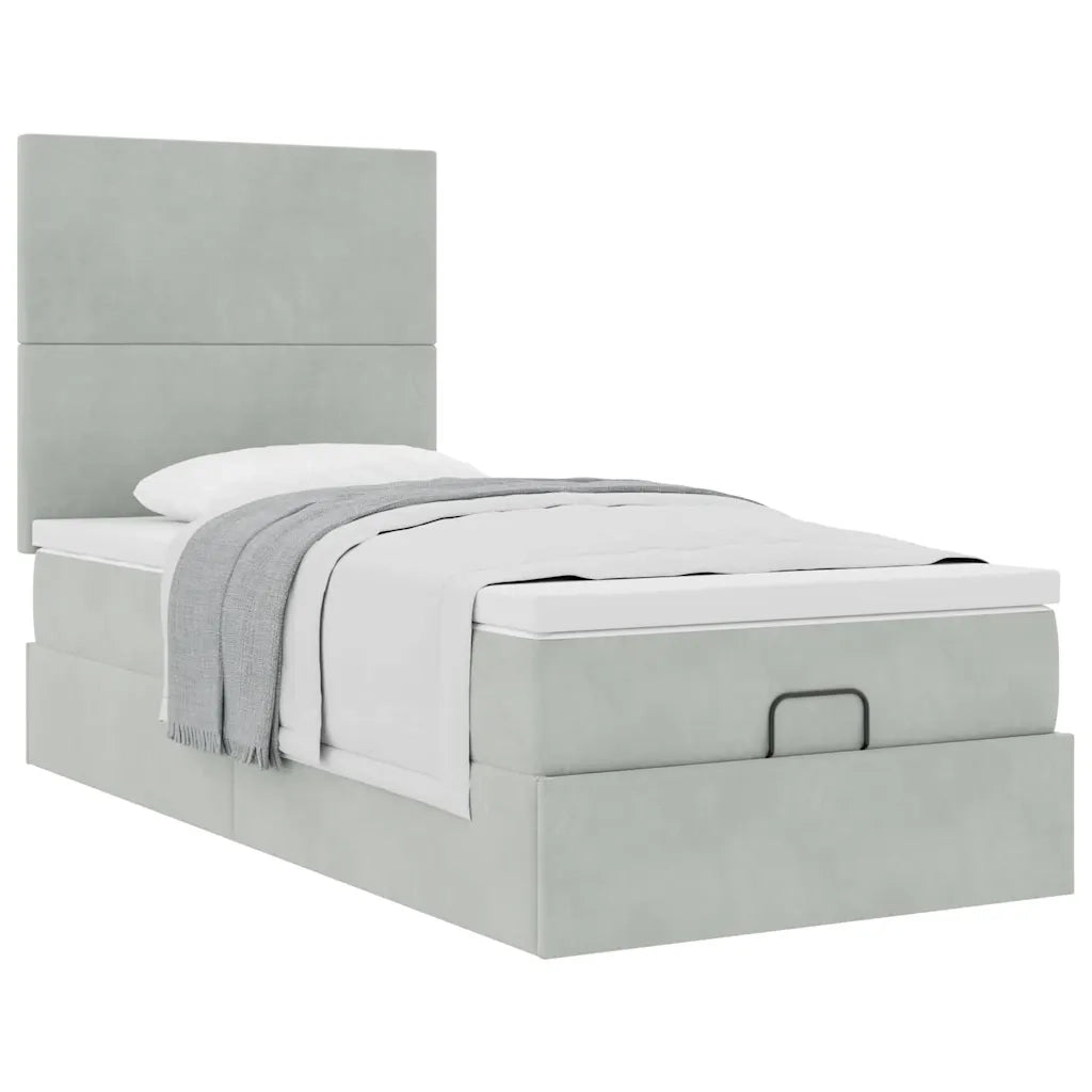 Struttura Letto Pouf con Materassi 100x200 cm Velluto