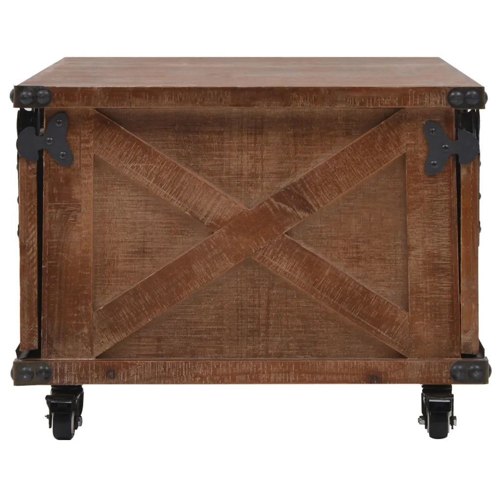 Tavolino da CaffÃ¨ in Legno Massello di Abete 91x51x38cm Marrone cod mxl 12027