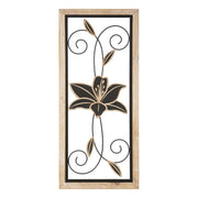 Decorazione in Metallo 3D Fiori 48, Marrone, Metallo, 26x2,5x60 cm