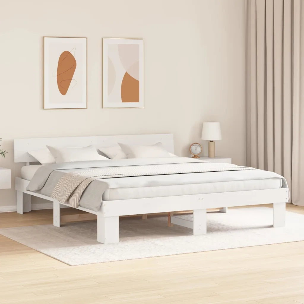 Struttura del letto Bianco 180 x 200 cm Pino massello