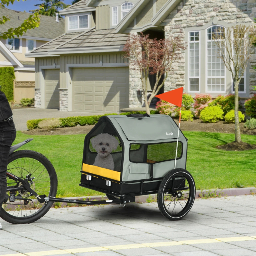 Rimorchio per Bici con Cestino per Cani ¨C zephmum ¨C Verde e Nero