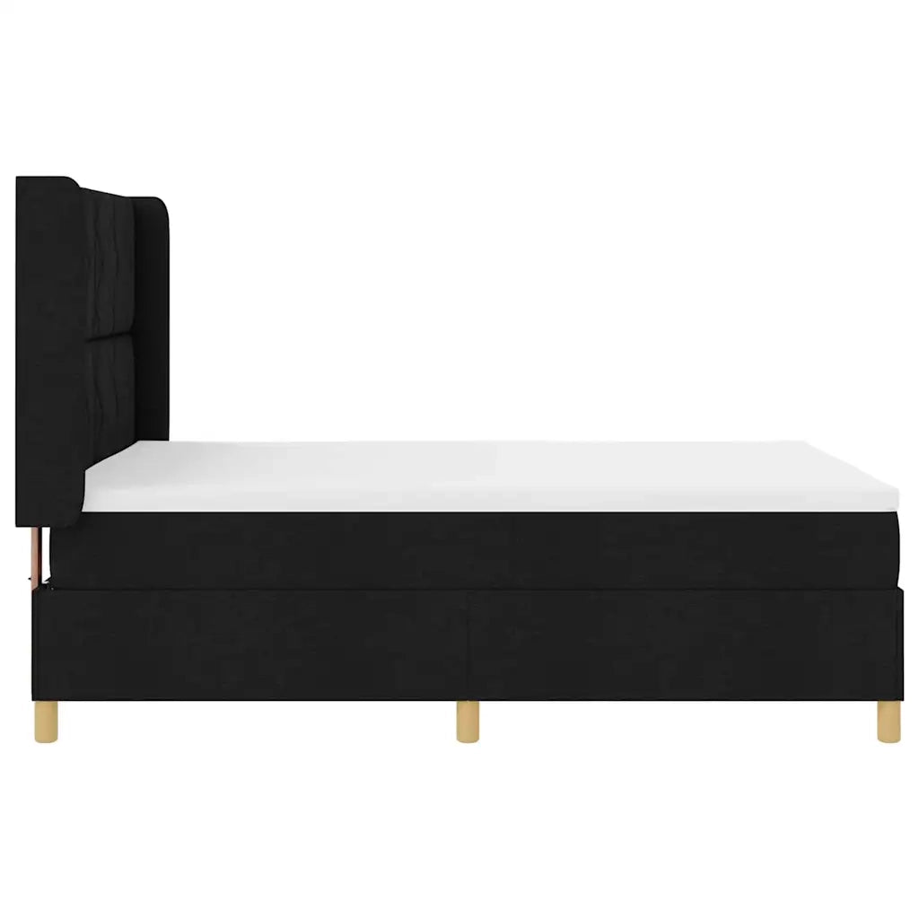 Letto a molle con materasso Nero 140 x 190 cm Tessuto 3343751