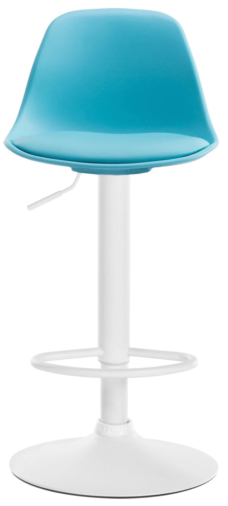 Sgabello di design KIEL in polipropilene e similpelle bianco,blu