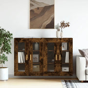 Armadietti a Parete 2 pz Rovere Fumo in Legno Multistrato 3197902