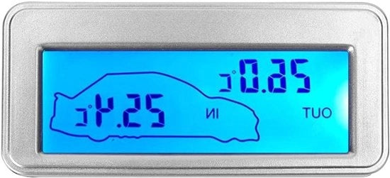 Termometro Digitale per Auto con Display LCD 12V - Resistente a Bagni di Sale e Umidità - Temperatura Interna e Esterna