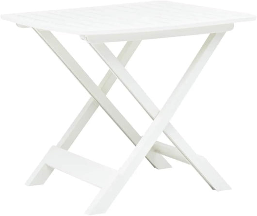 Tavolo Plastica Pieghevole 79x72cm Effetto Legno da Interno E da Giardino colore bianco Tomaino 