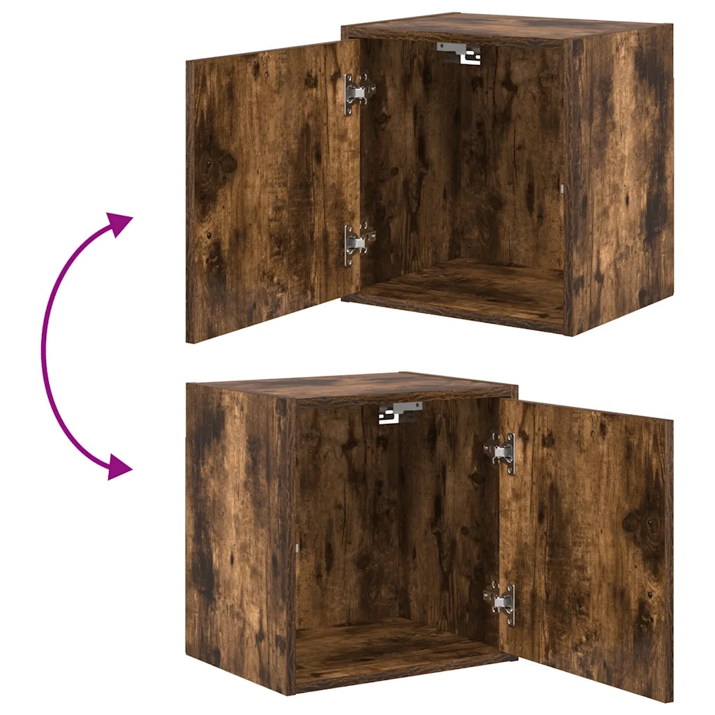 Pensili per Garage 2 pz Rovere Fumo in Legno Multistrato 860634