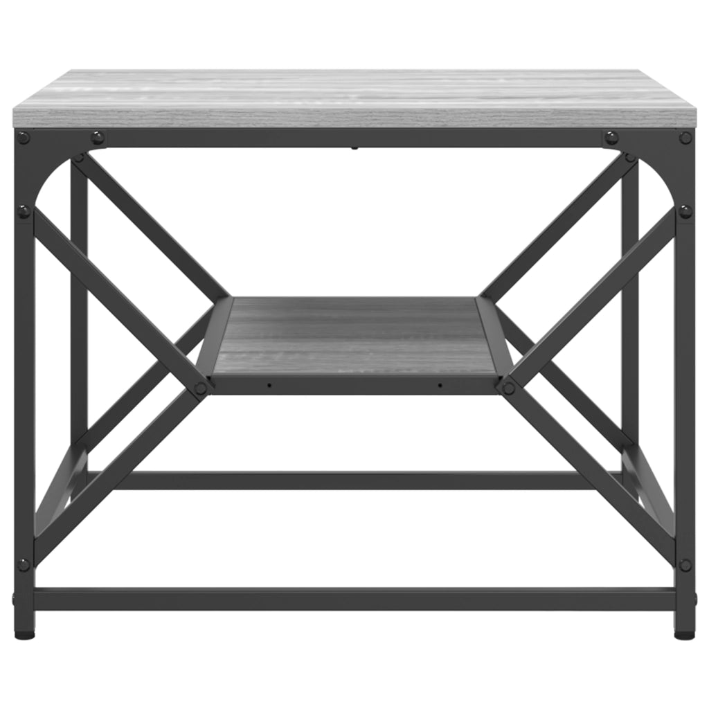 Tavolino da CaffÃ¨ con Ripiano - Grigio Sonoma - 51x50x40 cm - Fatto in Legno Ingegnerizzato