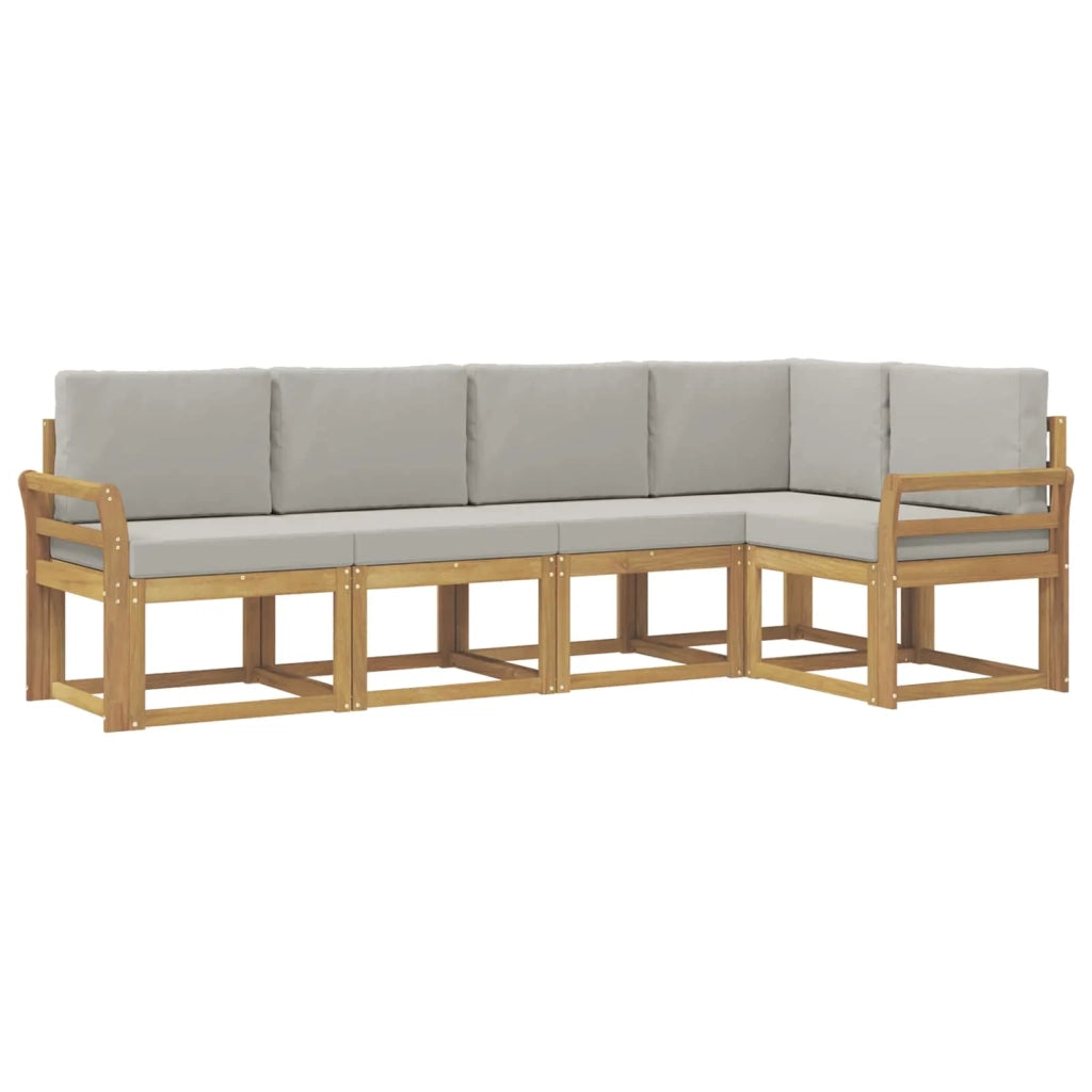 Set di divani da esterno 5 pcs Bianco e Grigio Chiaro 3387630
