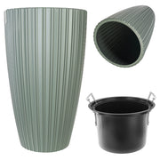 Vaso da fiori KADAX da 30 cm con inserto, vaso da fiori in plastica, verde