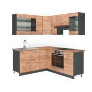 Cucina angolare completa Fame-Line Rovere dorato/Antracite 190 x 60 cm, PL Rovere Vicco