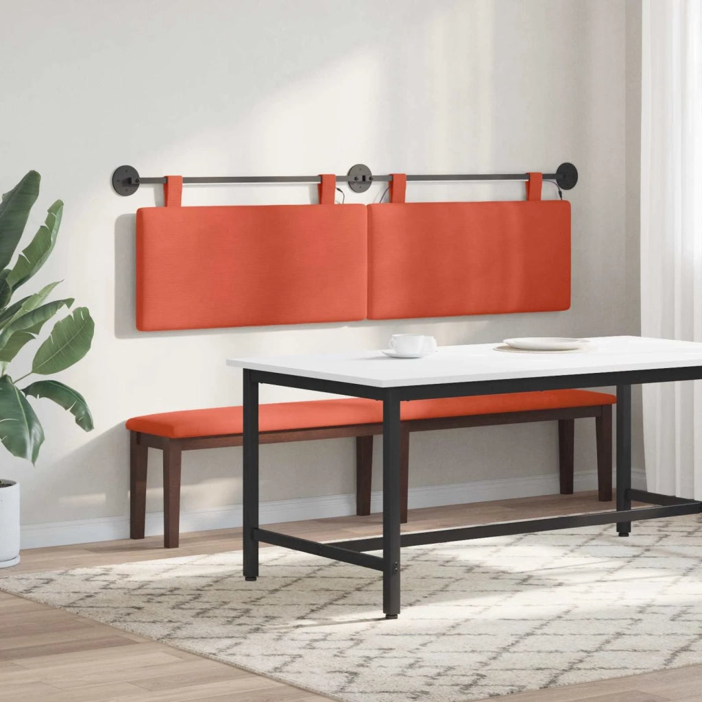 Testiera | Testata sospesa Con luce LED Rosso Arancio Tessuto in Cords