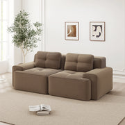 Divano Modulare Boneless ¨C MINIMAL ¨C Velluto a Coste, Braun, Sofa 2 Posti con Letto