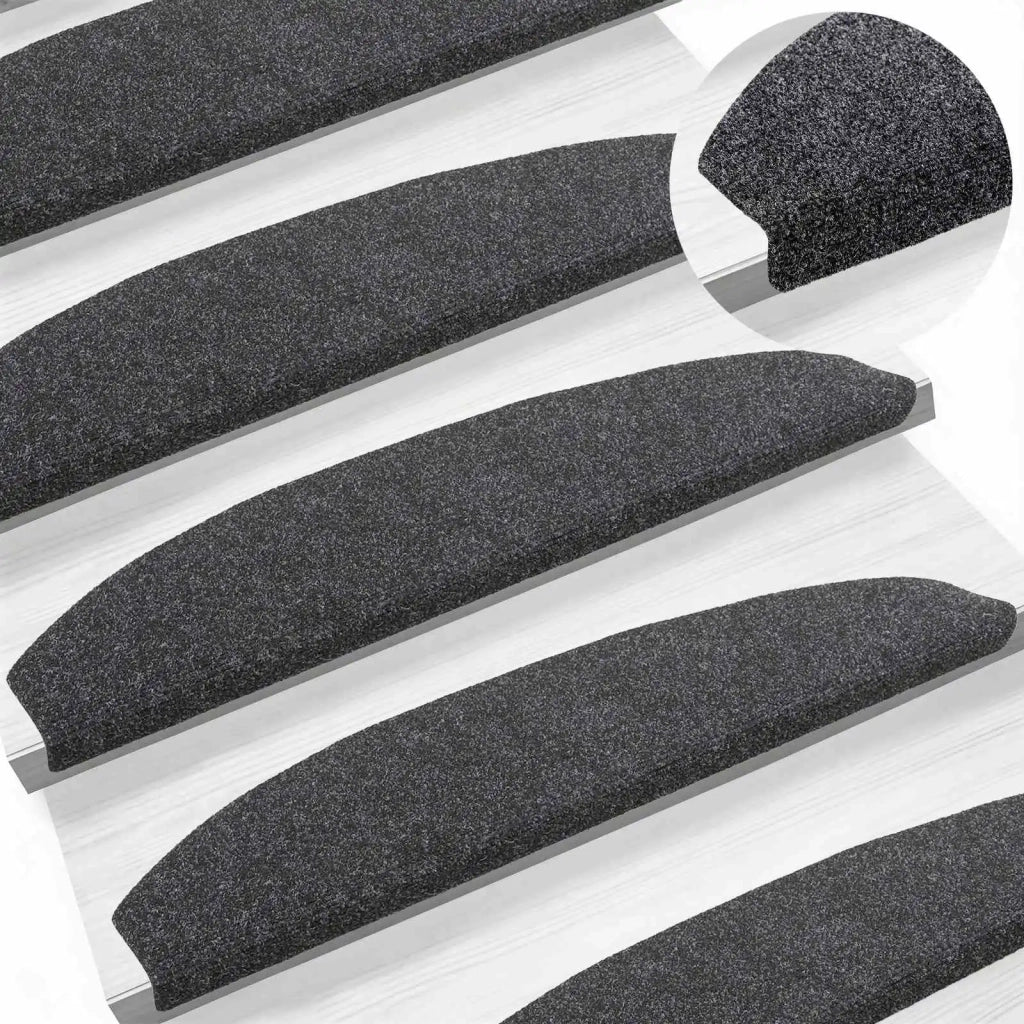 Tappetini per scale autoadesivi 15 pcs Grigio Scuro 42038665
